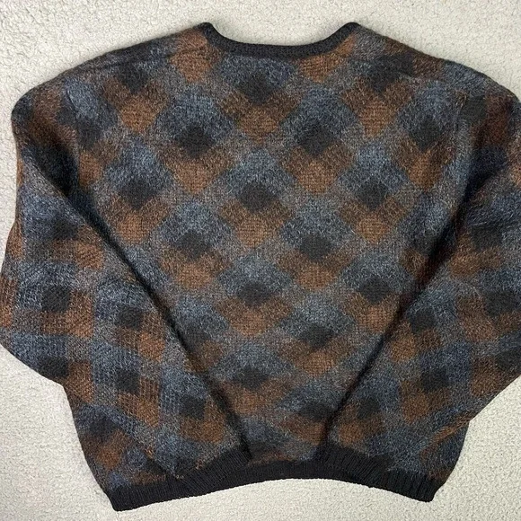 Vintage 60s Catalina Mohair Sweater Grunge Fuzzy Men's XL - Picture 4 of 6
